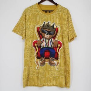 OG Hustle King Bear Graphic Tee Shirt XL Short Sleeve Crew Neck